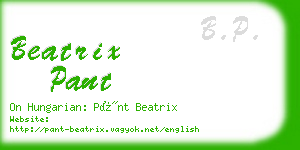 beatrix pant business card